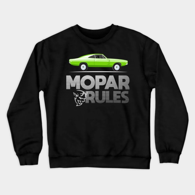 Mopar Rules Crewneck Sweatshirt by MoparArtist 